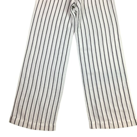 J.Jill Womens 4 Striped Linen Rayon Wide-Leg Pants Ivory & Black - Picture 8 of 11